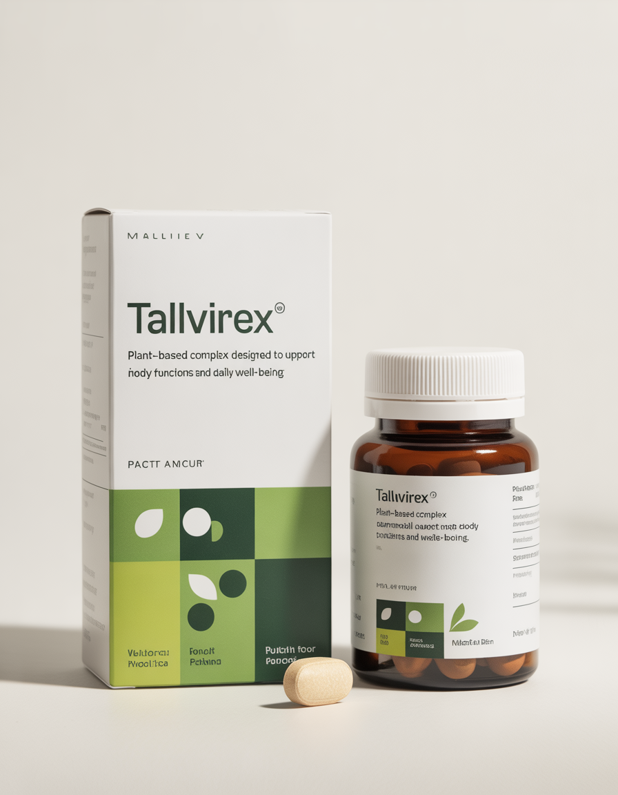 Talvirex plant-based supplement bottle with natural ingredients